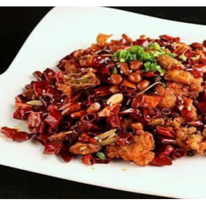 98. Кусочки курицы с острым перцем 辣子鸡